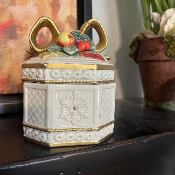 1996 Fitz and Floyd “snowy woods” collection trinket decore - Picture 4 of 6